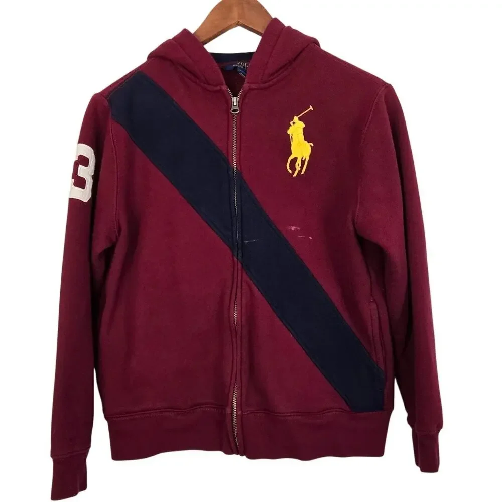Heritage Sportswear Preppy Casual Ralph Lauren Big Pony Full Zip Sweatshirt L
